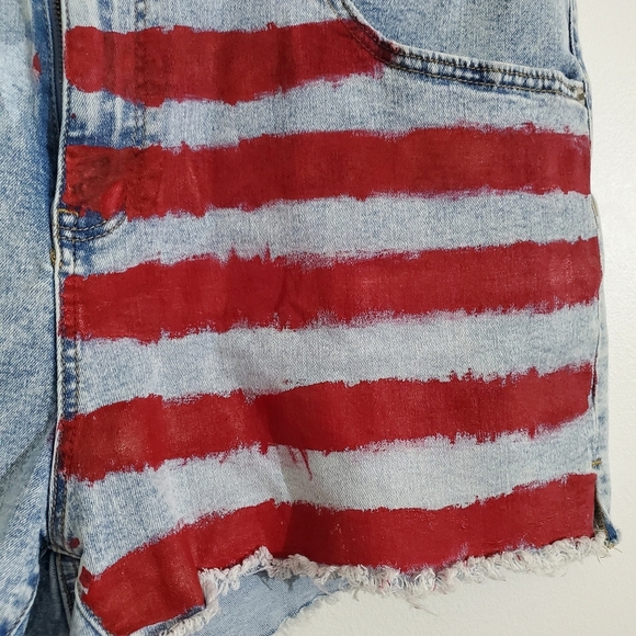 💚 3 For $15 💚 AMERICAN FLAG Handpainted Sorts Size 21 Waist Patriotic - Picture 2 of 6